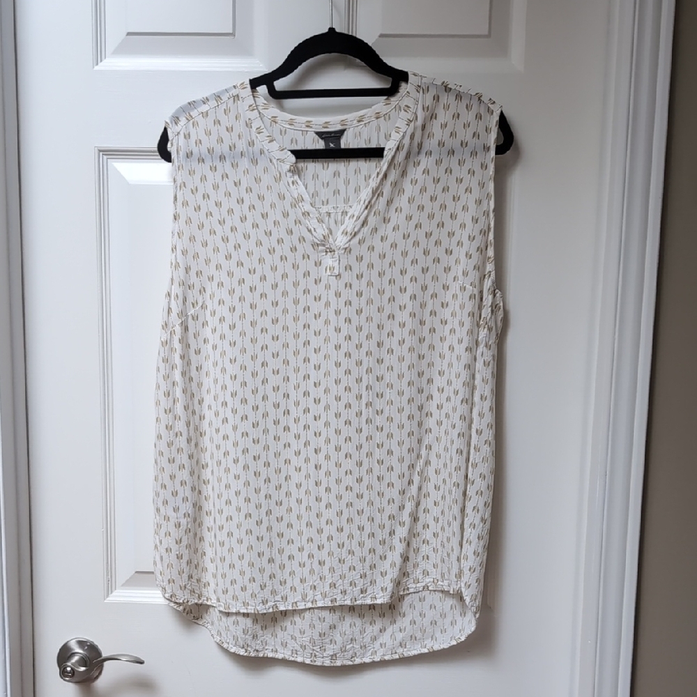 Eddie Bauer Cream and Gold Women's Blouse